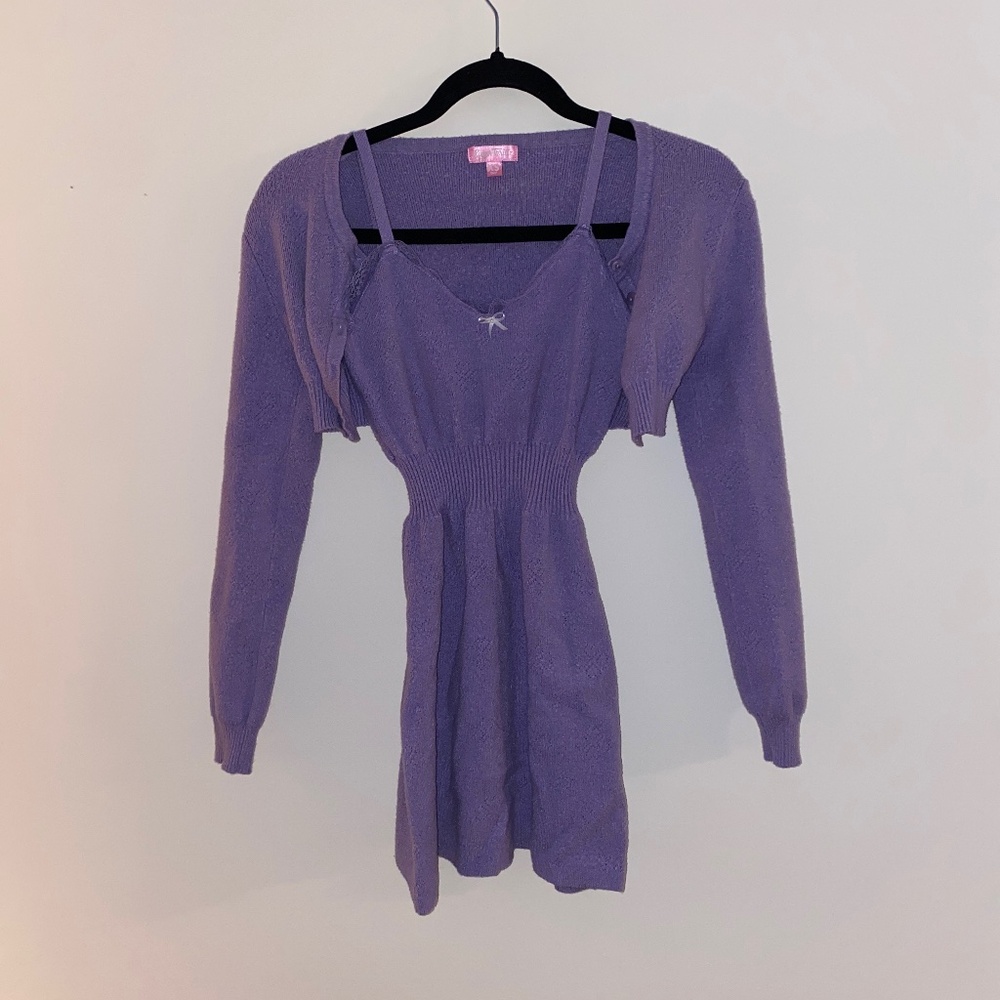 Sugarthrillz Purple Sweater Dress set